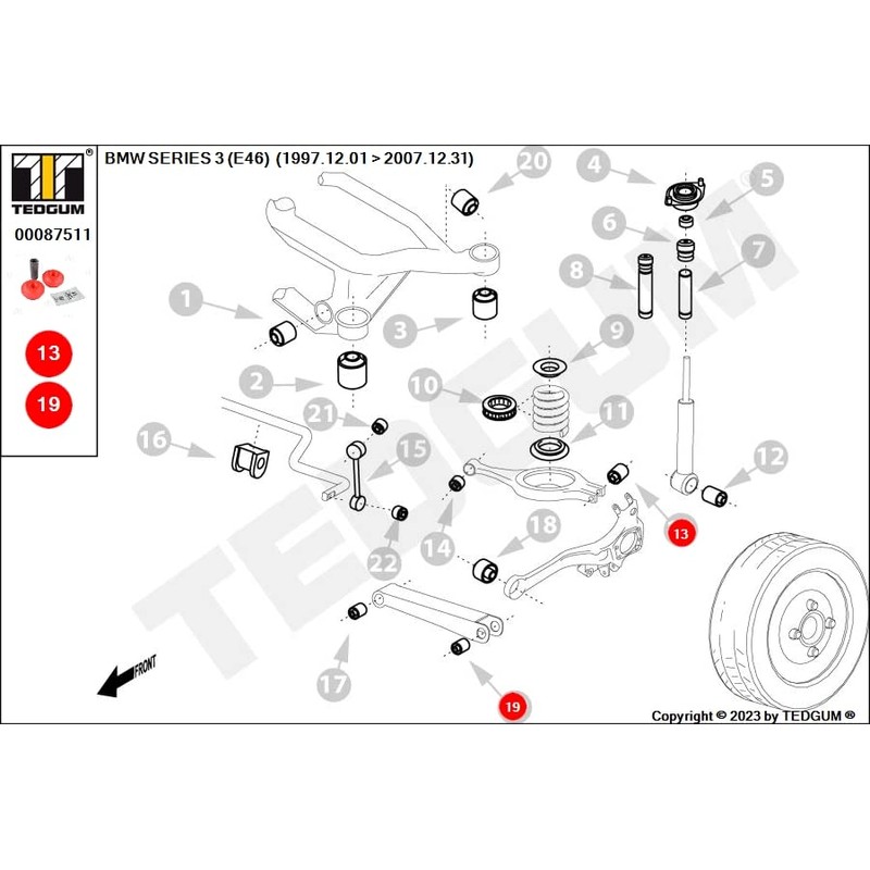 TEDGUM 00087511 Polyurethane Arm Bushing