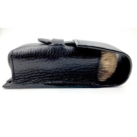Parker Safety Razor, Genuine Leather Travel Shaving Brush Case (Black) – Durable Shaving Brush Travel Holder for Standard Shave Brushes