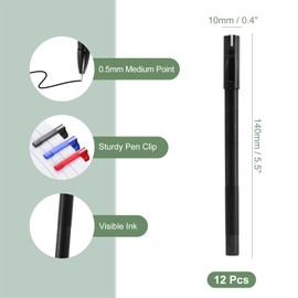 M&G Gel Pen Medium Point 0.5mm, 12 Pack Quick Dry Smooth Black Gel Ink Rollerball Pen for Home Office Writing Note Taking Journaling Business, Style 3