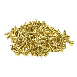 100Pcs Yootones Guitar Bass Pickguard Mounting Screws Scratch Plate Screws Compatible with Strat Tele LP Guitars (Gold)