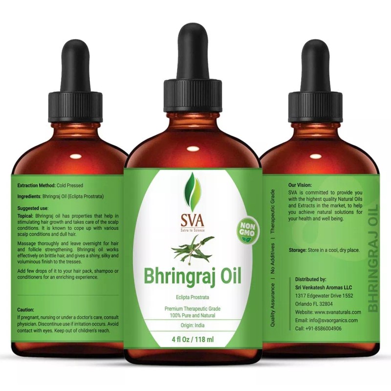 Sva Organics Bhringraj Oil (118 Ml, 4 Oz) - Garantizado