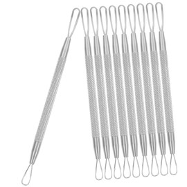 WOONEKY 7pcs Stainless Steel Double-headed Pimple and Blackhead Removal Tool Special Ring Design for Pore Cleansing and Treatment