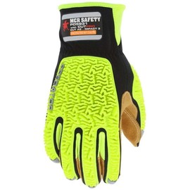 MCR Safety Predator Impact Mechanics Sasquatch Leather Palm Work Gloves, Large, PD5931L
