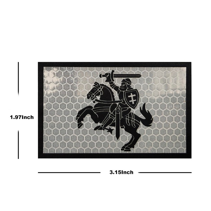 ODSP Lithuania Flag Reflective Laser Cut Hook Loop Tactical Patch