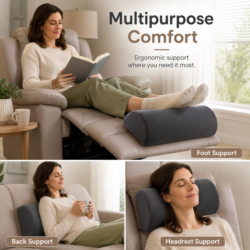 Ergonomic Foot Pillow for Sleep & Rest – Polyester/Cotton Leg