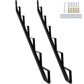 Zwinz Steel Stair Stringer 6 Step, Metal Stair Stringers for Deck Height 49.6 inches, Steel Stair Step Riser for Outside Stairs（2Pack