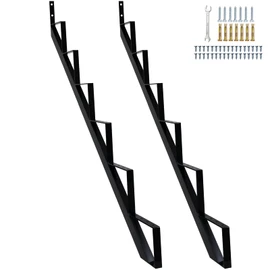 Zwinz Steel Stair Stringer 6 Step, Metal Stair Stringers for Deck Height 49.6 inches, Steel Stair Step Riser for Outside Stairs（2Pack