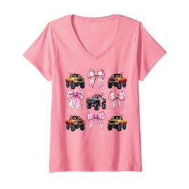Womens Coquette Bow Rc Truck RC Racing Remote Control Girl Mom V-Neck T-Shirt