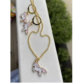 Unbranded 1 unicorn necklace Earrings Set kids Girls Teens Valentines Day Birthday Gift