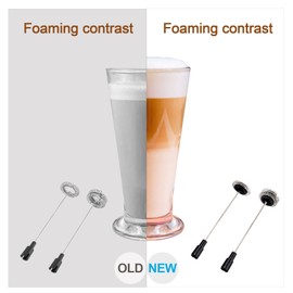 Micro Rechargeable Foamer| Handheld Battery Operated Milk Frother for Coffee| Travel Drink Mixer with Patent 2 Stainless Steel Whisk Heads| Keto Coffee, Latte, Cappuccino, Hot Chocolate| Silver