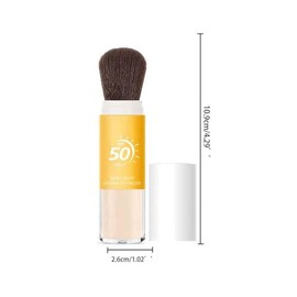 2Pcs Protector Solar Facial en Polvo para Cara Solar Brush con Brocha,Protector Solar SPF50, Protector Solar en polvo Mineral, cepillo en polvo Mineral, para todo tipo de piel