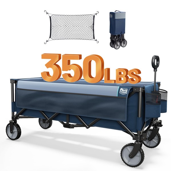 TIMBER RIDGE 51.2'' Extended Collapsible Wagon Cart with Cargo Net,
