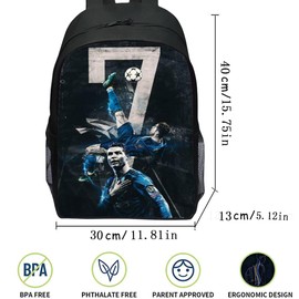 CHENGLI Football Children School Bag,Football Cartoon School Travel Rucksacks Book Bags 3D Printed Cartoon Large Capacity Football For Boys Elementary and Middle School Students
