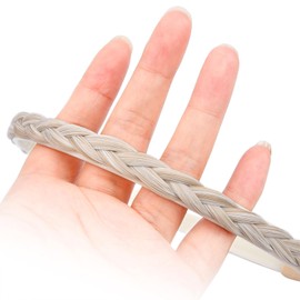 DIGUAN Thin Small Braid narrow Braided Headband with Teeth Synthetic Hair Plaited head bands Hairpiece for Girls Women (White Blonde, Thin)
