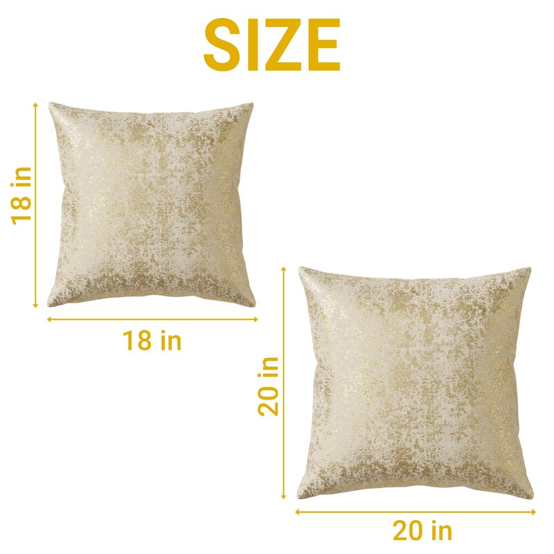 Q&J FABRIC CO. 2 Pack Velvet Throw Pillow Covers 18x18'',