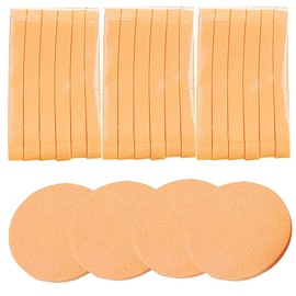 Esponja facial comprimida, 60 unidades de PVA profesional para eliminar el maquillaje con cara redonda, esponja exfoliante para mujer, color naranja