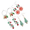 SHOWERORO 4 Pair Xmas Earring Set Fashion Ear Decor Alloy