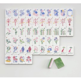 ,Acrylic Luxury Mahjong,American Mahjong Set with 160 Tiles,Emerald Green Jade Tiles,Custom 4-Layer Mahjong TilesColor: Clear-RL(20inch)