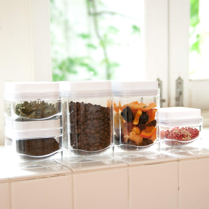 Bitte Stacking Canister, Square, 23.7 fl oz (700 ml) x