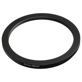 vhbw 67mm to 58mm Step Down Ring Adapter for Camera Lens Filter Adapter Metal Black
