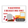 Construction Vehicle Valentine's Day Scratch Off Card for Kids, DIY