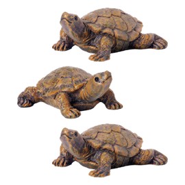 JDCMEI 3 Stück Schildkröte Deko, Schildkröte Figur 7cm lang, kleine Tierfigur aus Kunstharz, Teichdeko für Draußen für Kleine Gärten, Landschaften und Balkondekorationen