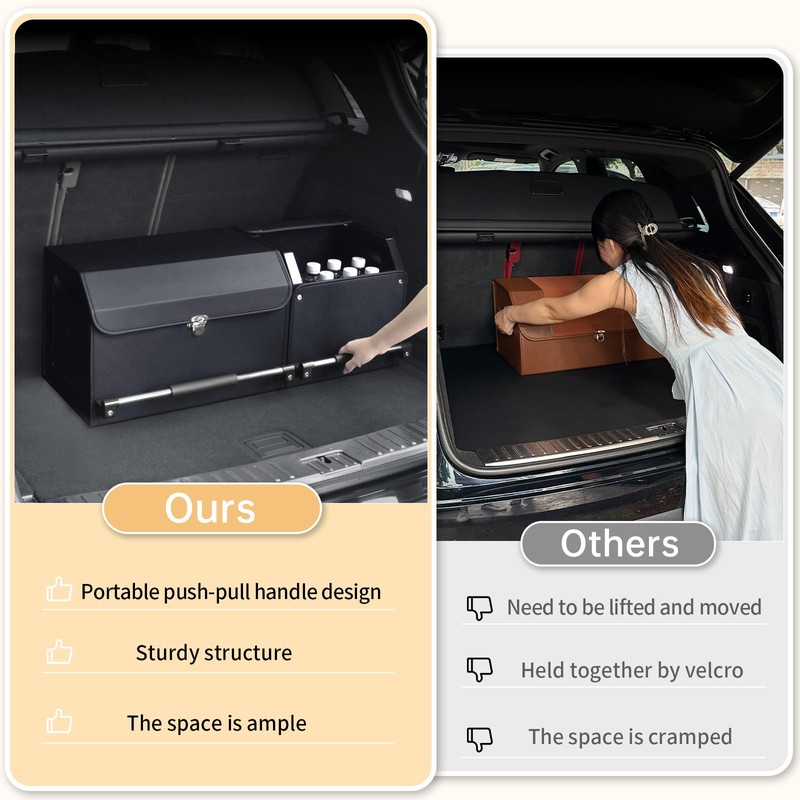 XCF Car Trunk Organizer, Leather Trunk Organizer for SUV with