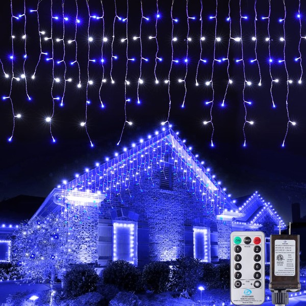 Icicle Lights Outdoor, 40Ft. 432 LED Christmas Lights with 81