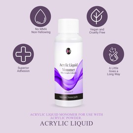 JND Acrylic Liquid Monomer Professional Salon Quality Acrylic Nails Extensions Nail Art (50ml, Clear)