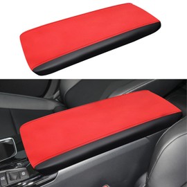 XYHGM Car Center Console Armrest Cover for Toyota Camry 2026 2025 Leather Anti-Scratch Central Arm Rest Box Lid Seat Cover Protector Cushion Saver interior Accessories(Red with Black)