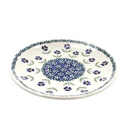 Blue Rose Polish Pottery Blue Daisy Dessert Plate
