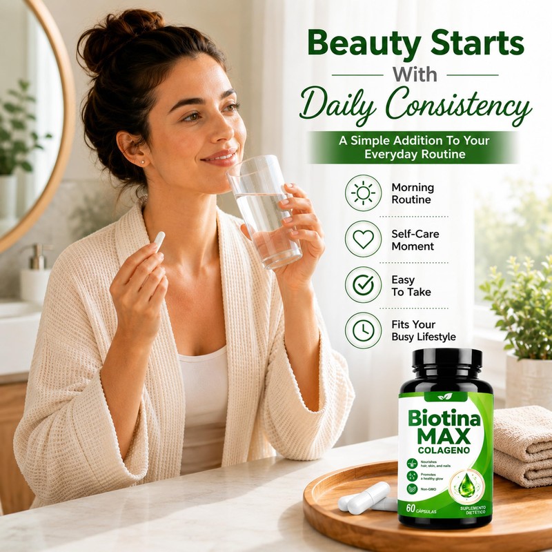 QOCORE Biotina Max Colageno, Hair, Skin & Nails Support with