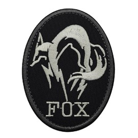 PHOENIX IKKI Metal Gear Fox Hound Military Cosplay Airsoft Embroidery Patch Patch Applique Velcro Compatible Oval Gray