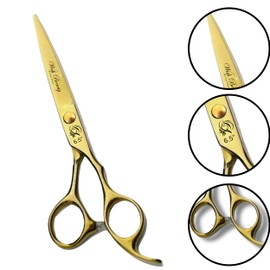 Glamified Glam Golden Hairdressing Scissors Set Professional - Hair Scissors Set (Hair Cutting Scissors&Thinning Scissors) 6.5" Hairdressing Scissors for Hairdresser/Beginner Hairdresser Set