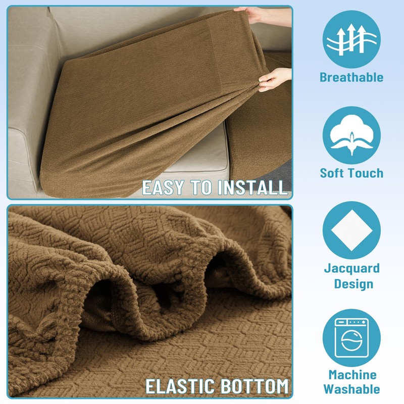 HDCAXKJ 100% Waterproof Sectional Couch Cushion Covers 4 Pieces L