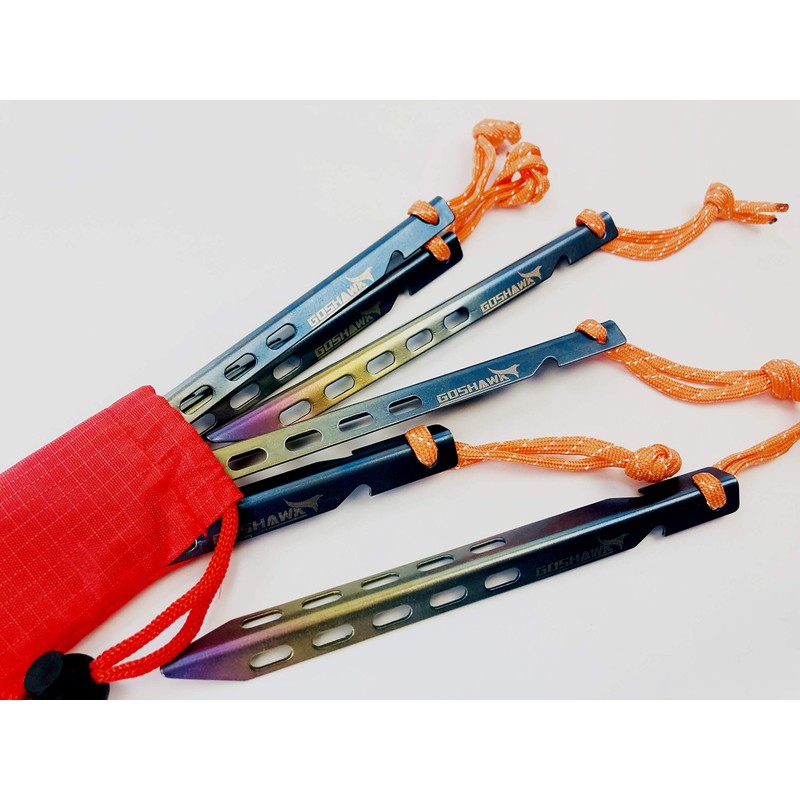 Goshawk 6 Pcs Titanium Outdoor Camping Trip Tent Peg Ground