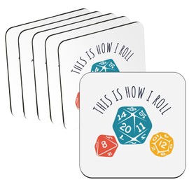 This is How I Roll Geek Board Games Board Games Cork Dice Coaster Set of 6 (95mm x 95mm)