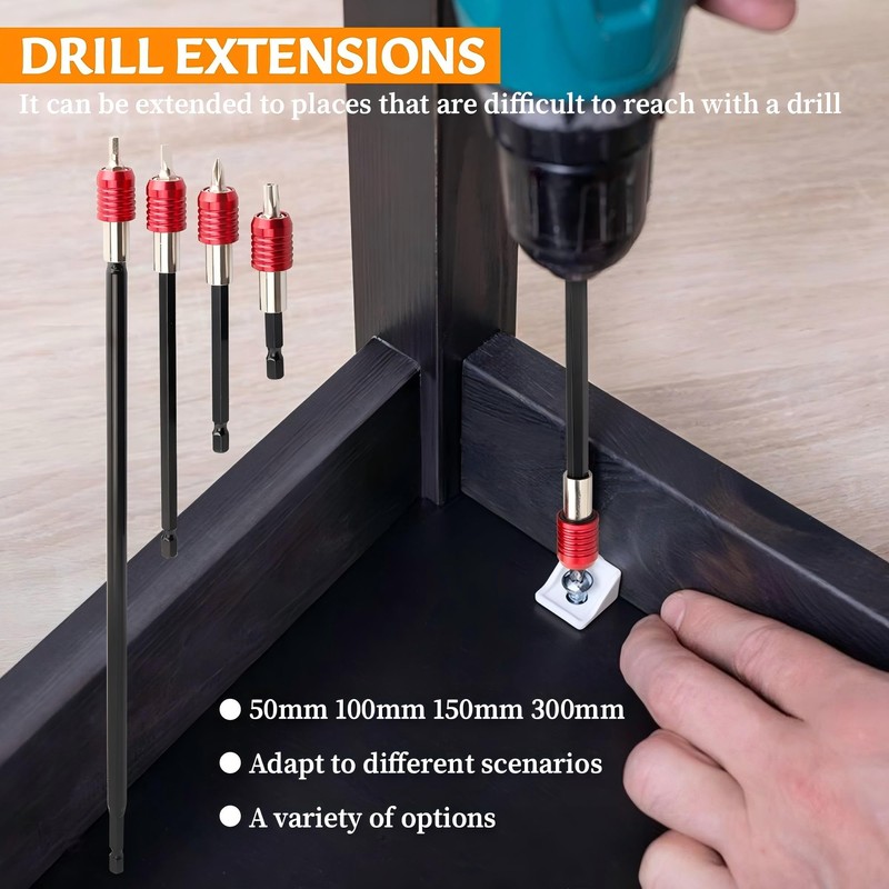 4pcs Magnetic Drill Bit Extension, Bestgle 1/4 Inch Hex Shank