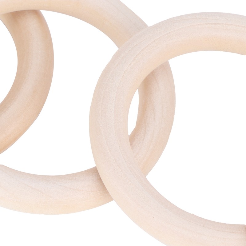 20Pcs Wood Baby Natural Teething Rings DIY Jewelry Circle Pendant