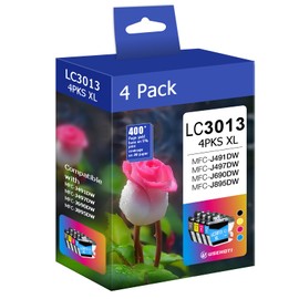USEHOTI LC3013 Ink Cartridges High Yield Replacement for Brother LC3013XL LC3011 Ink Cartridges use with Brother MFC-J497DW MFC-J491DW MFC-J895DW MFC-J690DW Printer (BK/CMY 4 Pack)