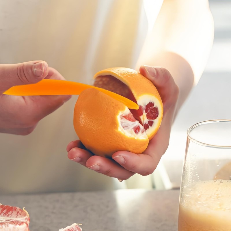 HhBdy 2 Pcs Orange Peeler Tool,Citrus Peeler Toollong-Handle Tool Orange
