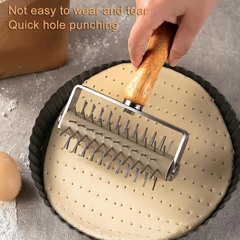 Roller Docker with Spikes, Stainless Steel Pizza Roller with Spikes,