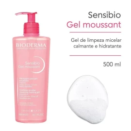 Gel Moussant Bioderma Sensibio Gel Moussant Micelar día/noche para piel sensible de 500mL/500g +12 años