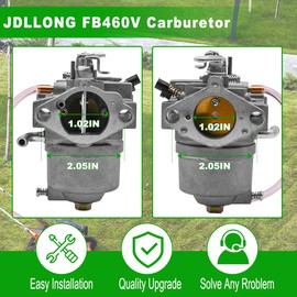 JDLLONG 15003-2796 Carburetor Fit for Kawasaki FB460V 4 Stroke Engine 15003-2777 Carb w/Gaskets
