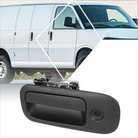 PM PERFORMOTOR Front/Rear Left Hinged Outer Door Handle Compatible with 03-08 Chevy Express/GMC Savana 1500 2500 3500,Textured Black