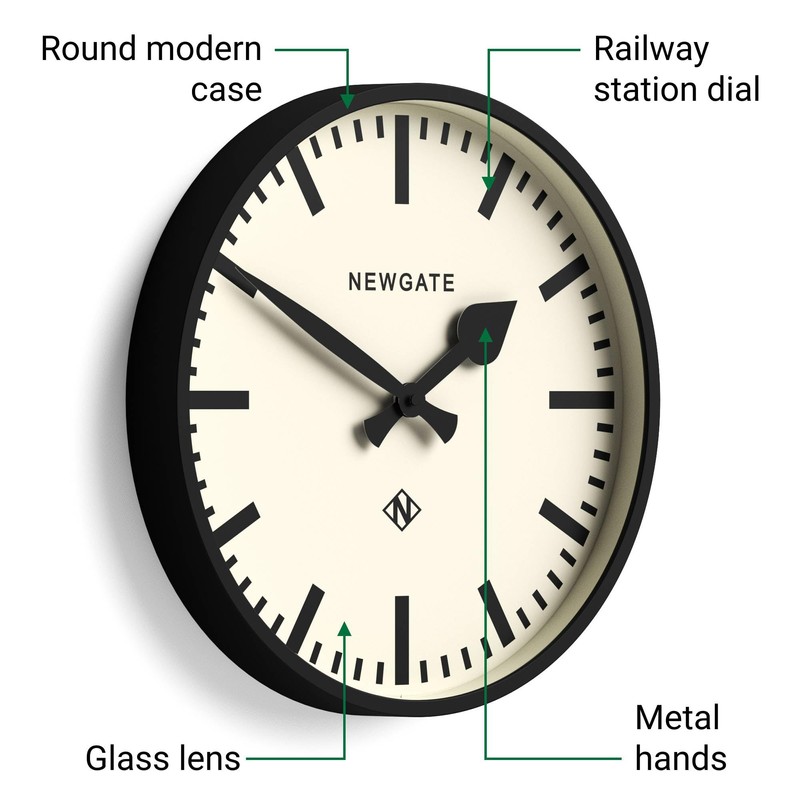 NEWGATE® Number Three Railway Wall Clock | Retro Inspired Modern