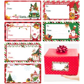 Rngmsi Christmas Gift Tags Sticker - 300 Pcs Self-Adhesive Name Tags for Christmas Presents Xmas Tags Stickers Writable Holiday Labels for Gifts Wrapping Paper Bags Boxes