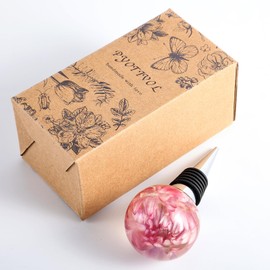 Pyotivol Cute Wine Stopper, Resin Flower Wine Bottle Stopper Decor, Floral Wine Stoppers for Wine Bottles for Wedding,Holiday,Birthday,Party and Gift (Light purple)