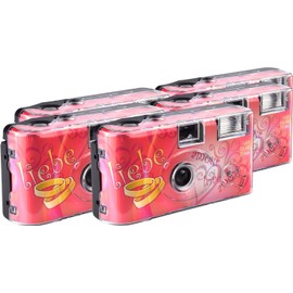 TopShot Love Hearts Disposable Wedding Camera (27 Photos, Flash, Pack of 5)