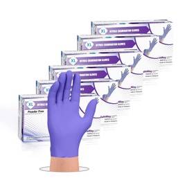 SafeWay Disposable Nitrile Gloves, 600 Pack, Powder-Free, Latex-Free & Non-Sterile Gloves, Ambidextrous Gloves with Textured Fingertips, Food & Medical-Grade for Cooking, Cleaning, Pet Care, X-Large